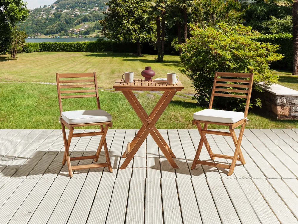 Gartenstuhlkissen 2er Set FIJI 29 x 38 cm Cremeweiß