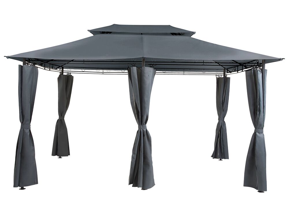 Gazebo COLOS 400 cm 300 cm Metal Graphite Grey