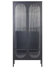 Glazen vitrinekast FOXTON 80 cm Metaal Zwart_850354