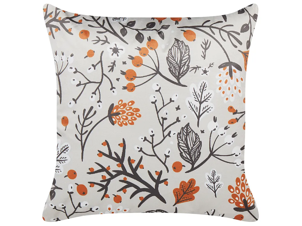Dekokissen MONTBRETIA 45 x 45 cm Samtstoff Bunt Pflanzenmuster