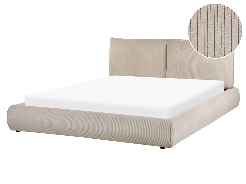 Wasserbett Cord VINAY 160 x 200 cm Taupe