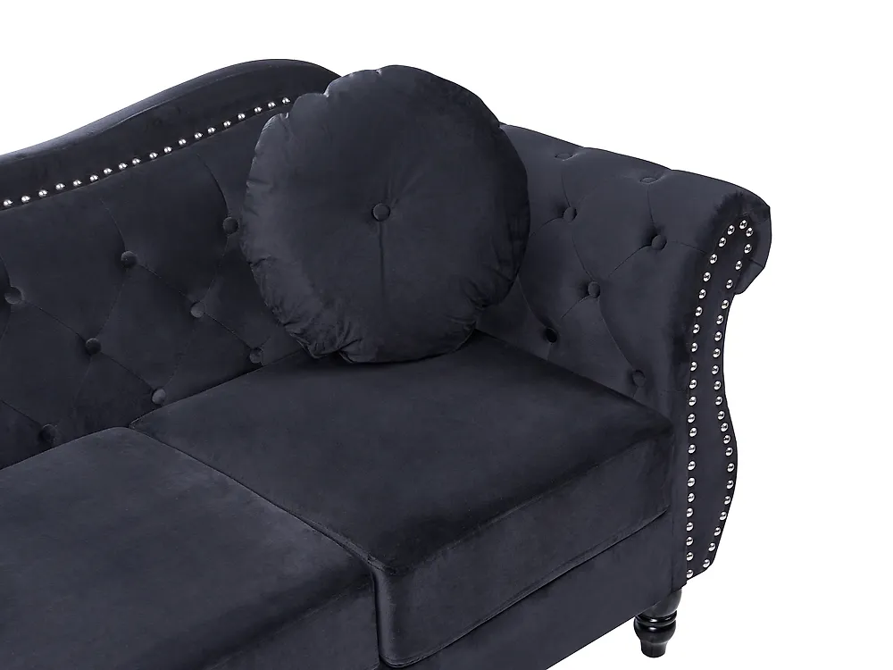 Sofa 3 Seater SKIEN Velvet Black_1170590