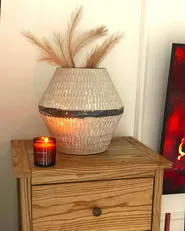 Blumenvase ARUNCUS 30 cm Keramik Beige_982846
