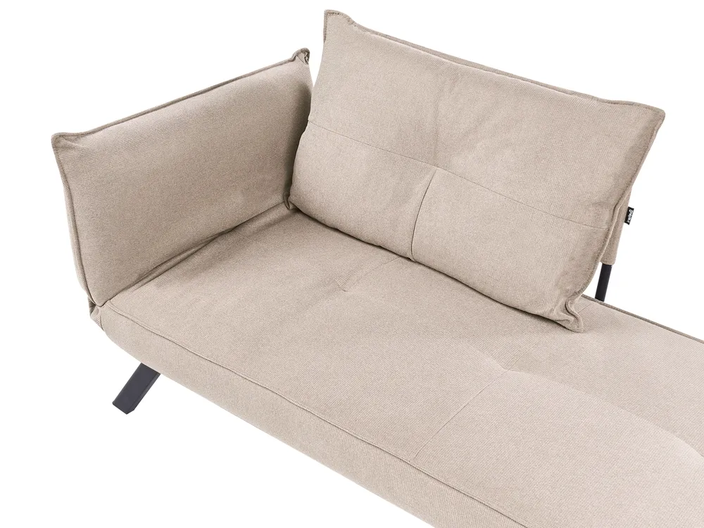 Left-Hand Chaise Longue ROCAMADOUR Fabric Taupe_1029215