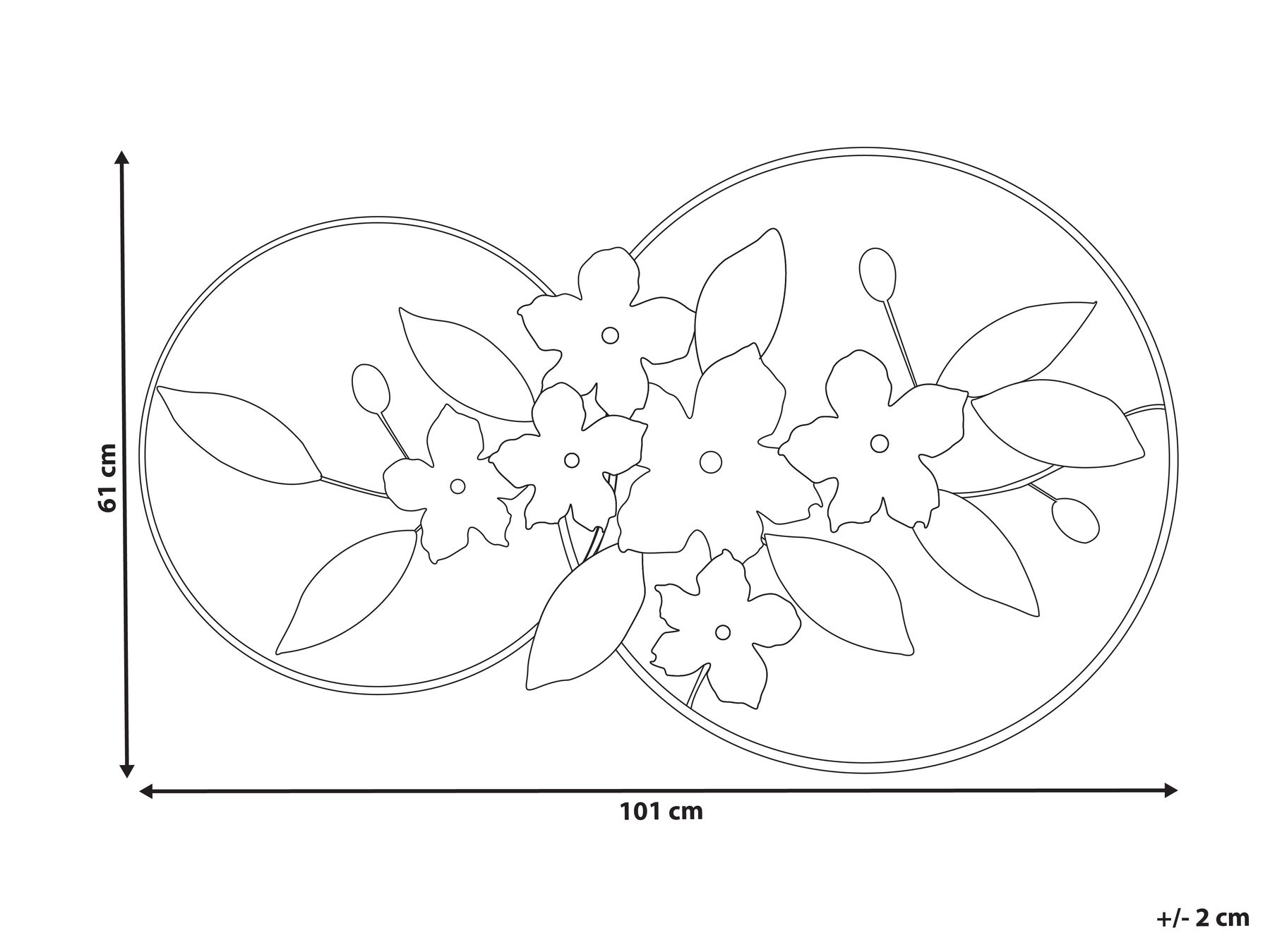 Wall Decor Leaf DYSPROSIUM Metal 61 cm Gold_1007477