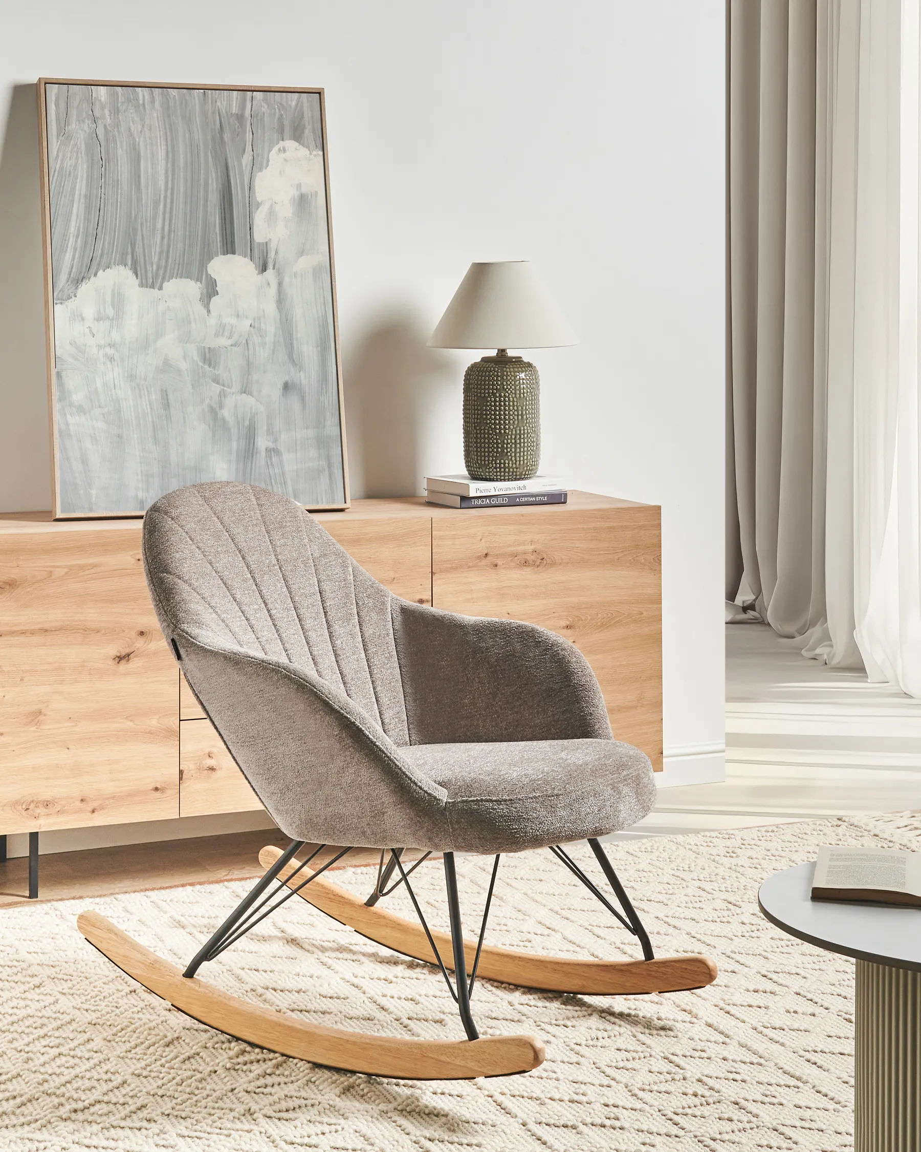 Schaukelsessel SKALE Stoff Taupe_972728