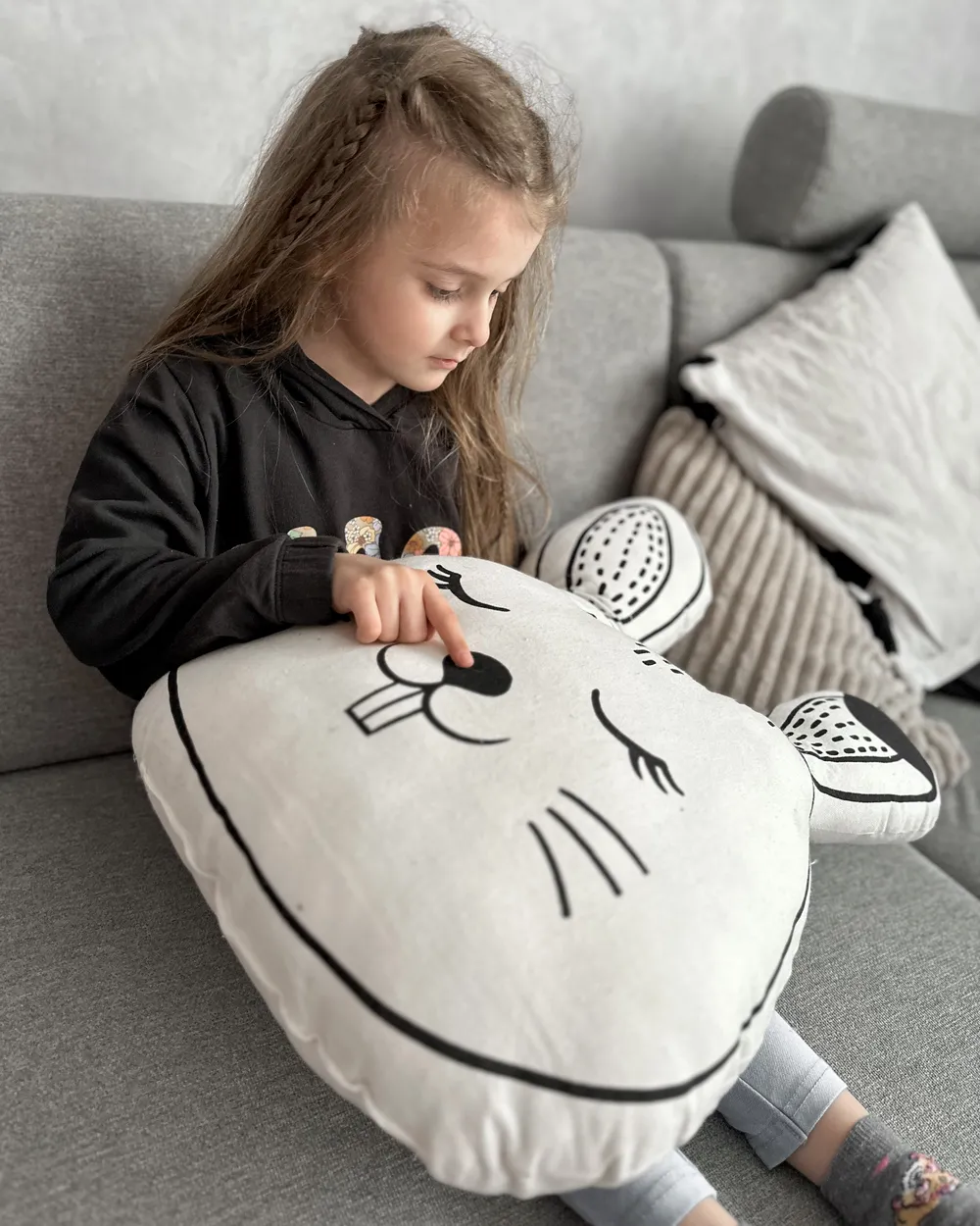 Dekokissen KANPUR Baumwolle 53 x 43 cm Weiß Hase_863460