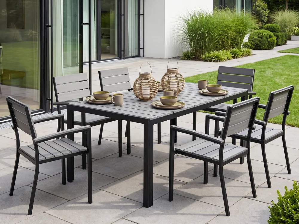 Gartenmöbel Set 6-Sitzer COMO Grau