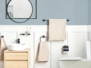 6-Piece Bathroom Hardware Set UVITA with Towel Bars and Hooks Black_1080443