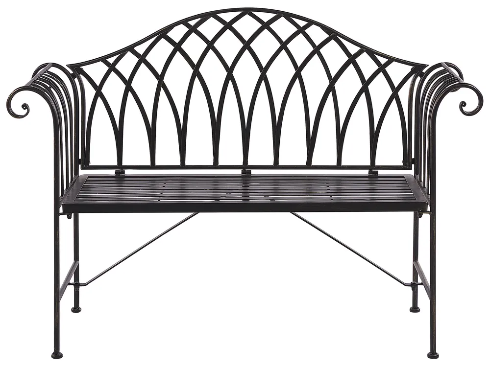 Gartenbank MILAZZO 130 cm Metall Schwarz