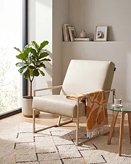 Armchair DELARY Faux Leather Beige_1159621