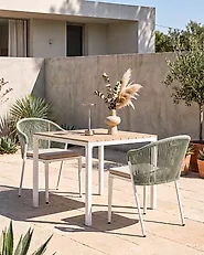 Set of 2 Garden Chairs with Cushions PARANEA Metal Green_1179763