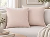 Dekokissen 2er Set LEUZEA 45 x 45 cm Bouclé Pastellrosa Ohne Muster