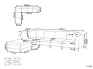 Modul Ecksofa 5-Sitzer EVJA mit Ottomane Samtstoff Marineblau rechtsseitig_858984