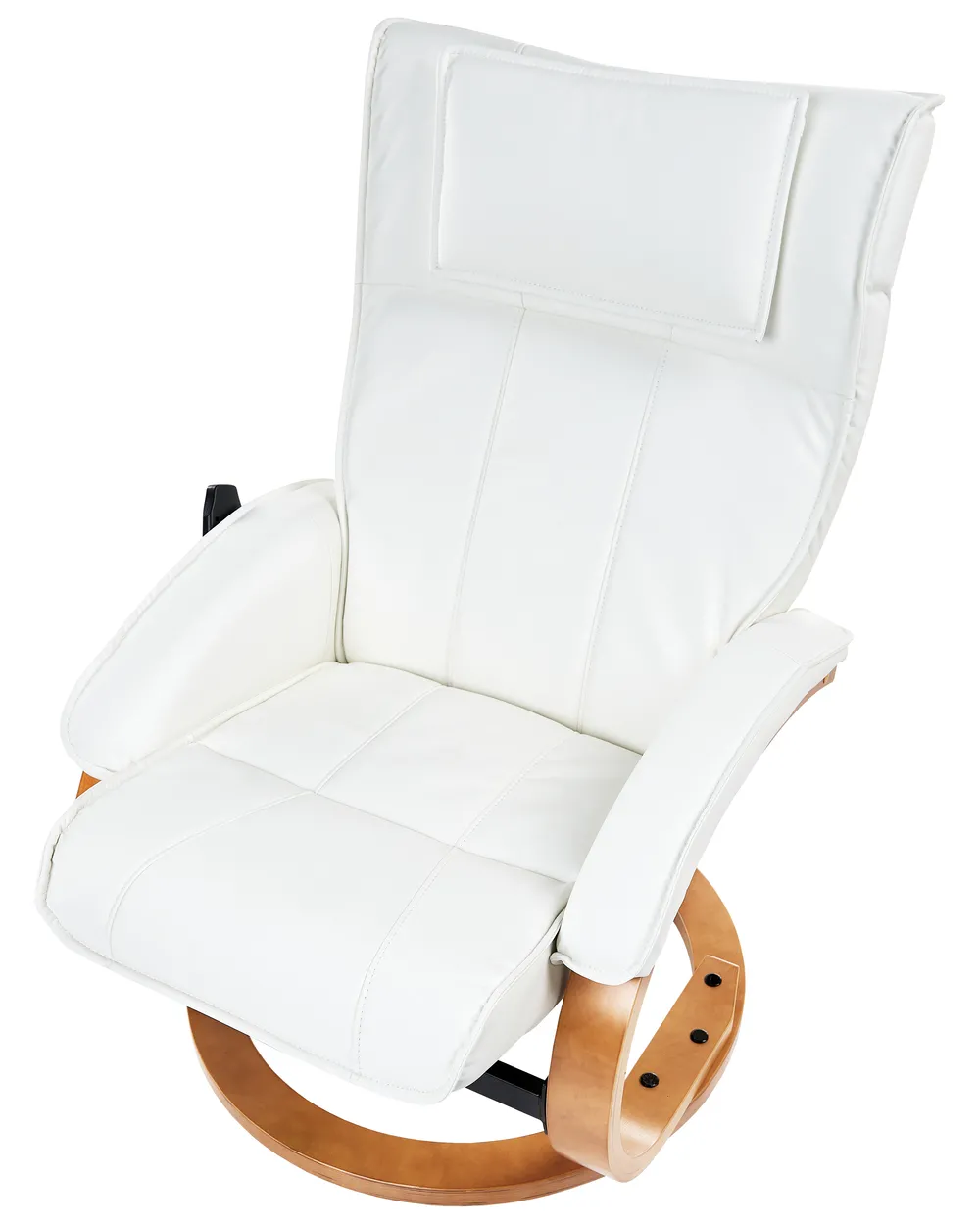 Massage Chair MAJESTIC with Footstool Faux Leather White_697991