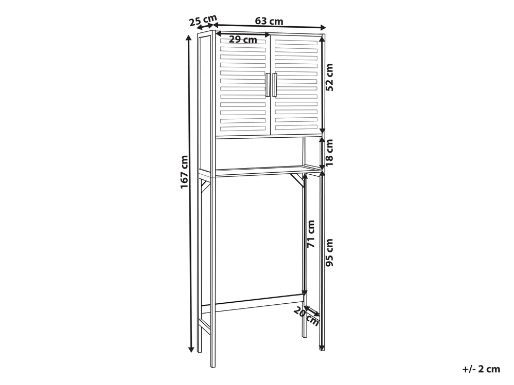 Bathroom Cabinet OKARCHE Bamboo Wood 63 cm White_1031671