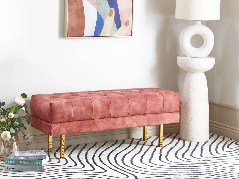 Polsterbank ROSEVILLE Samtstoff Rosa