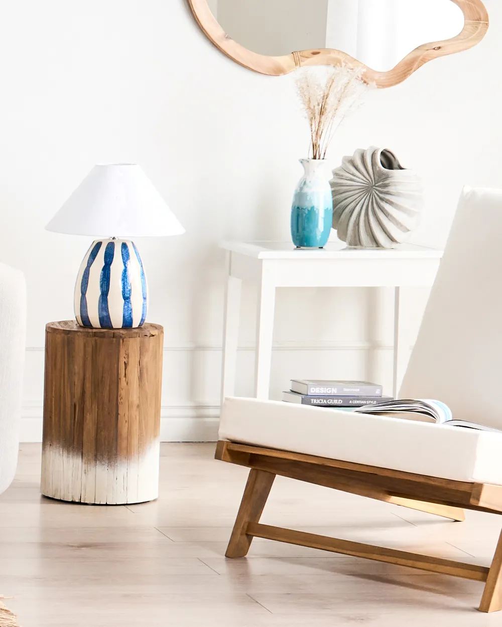 Table Lamp LUCHETTI Ceramic White/ Blue_997769