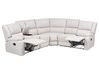 Ecksofa manuell verstellbar 5-Sitzer ROKKE Stoff Cremeweiß Hellbeige linksseitig