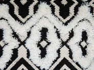 Pouf ORAI Wolle Schwarz / Weiß_711450