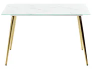 Dining Table MULGA Marble/ Gold 120 cm 70 cm Tempered Glass_850507