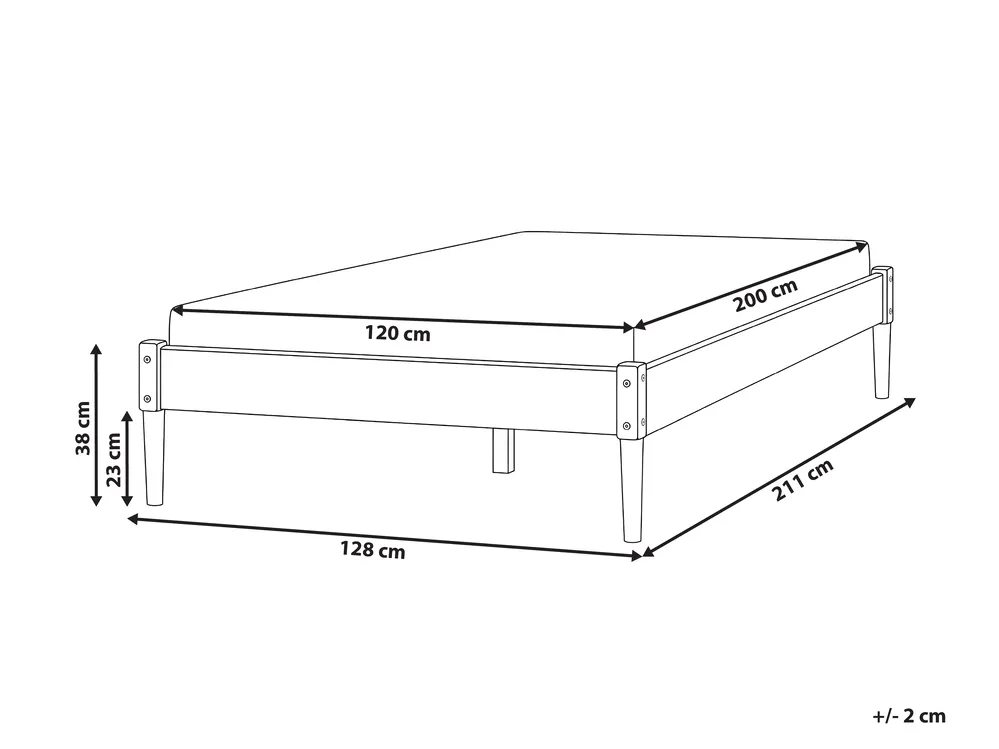 Bett ohne Kopfteil Kiefernholz VEYRAC 120 x 200 cm Hellbraun_1099087