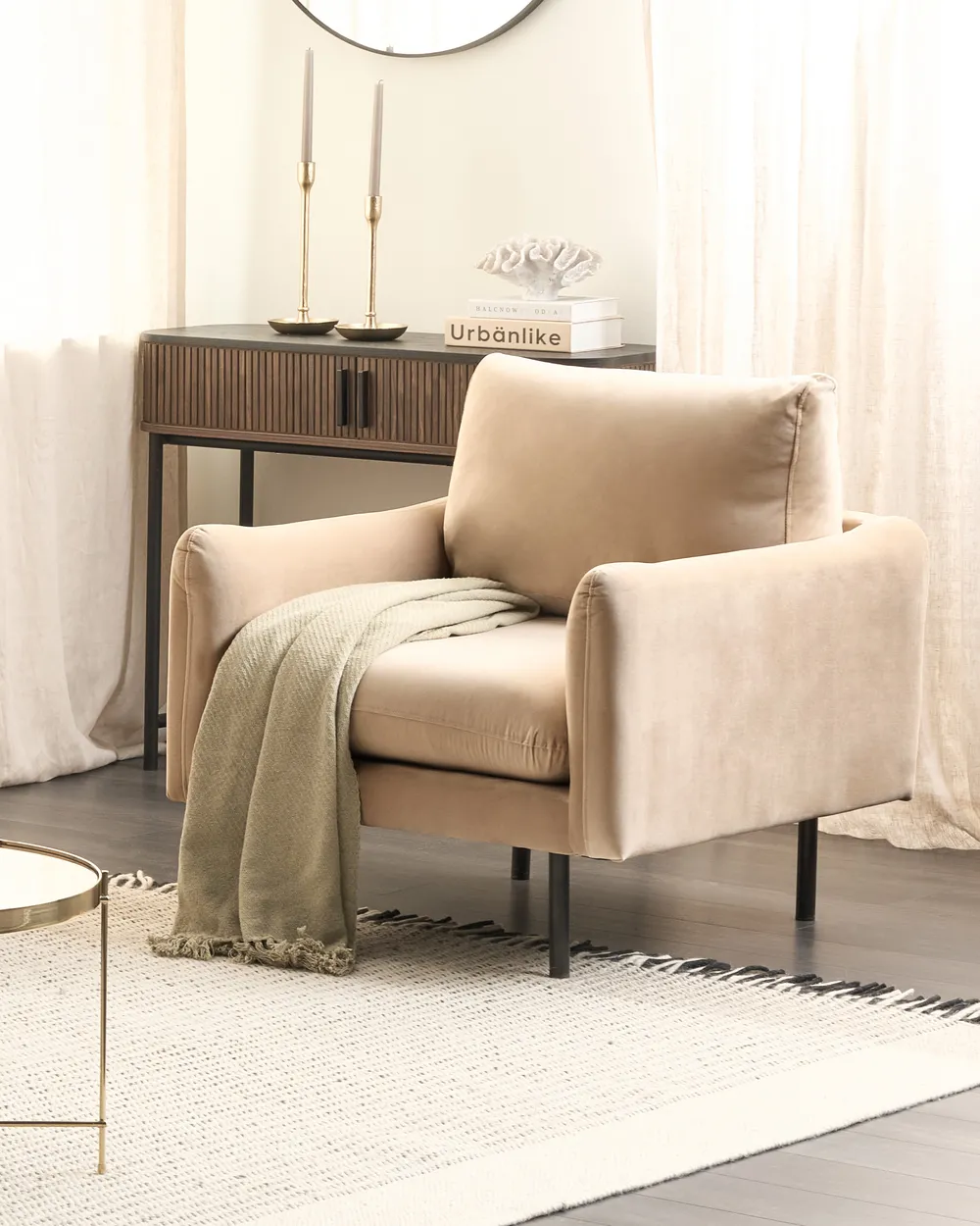 Sessel VINTERBRO Samtstoff Beige