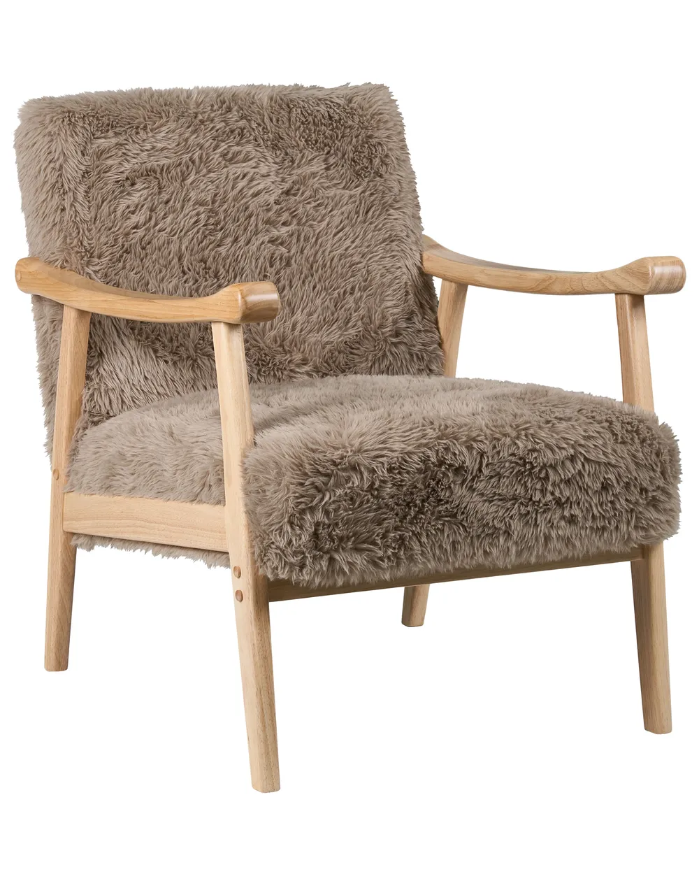 Armchair LEKNES Faux Fur Taupe_1019280