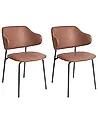Esszimmerstuhl 2er Set KENAI Kunstleder Braun
