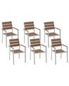 Gartenstuhl 6er Set VERNIO Braun
