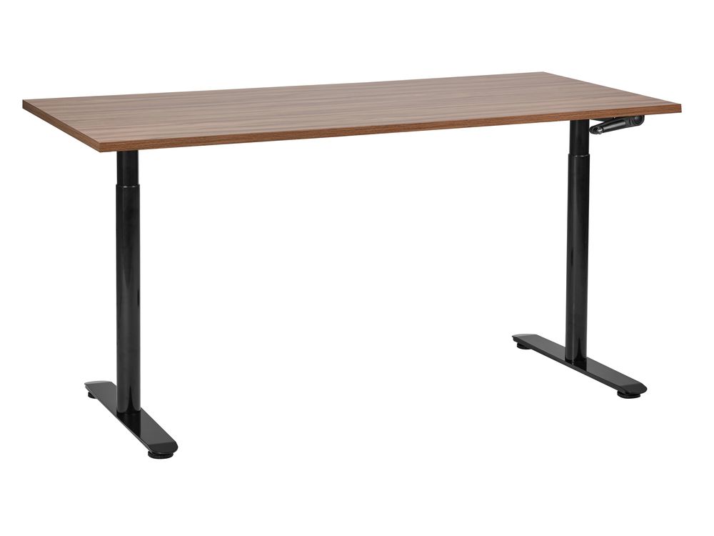 Ročno nastavljiva delovna miza DESTINAS 160 cm 72 cm rjava/črna