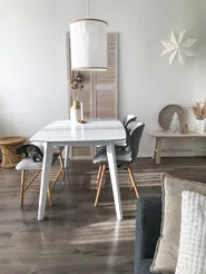 Ausziehbarer Esstisch SANFORD Weiß 120/160 cm 80 cm_818850