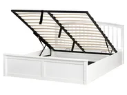Ottoman Bed CLARBEC Pine Wood White 160 x 200 cm (EU King Size)_985588