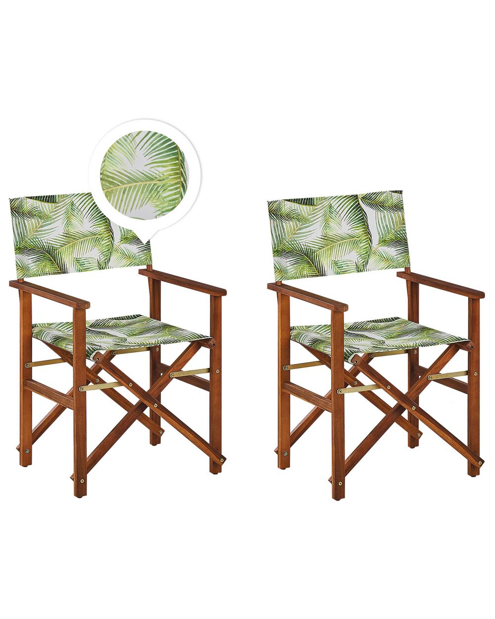Set van 2 tuinstoelen CINE Acaciahout Lichtgroen