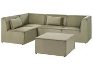 Modul Ecksofa 4-Sitzer LEMVIG mit Ottomane Cord Grün rechtsseitig_875804