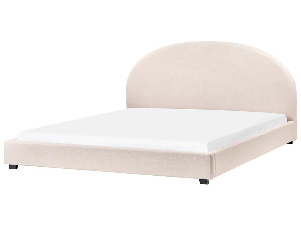 Bett mit Lattenrost Stoff VAUCLUSE 180 x 200 cm Hellbeige