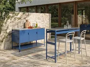 Outdoor-Küche 2er Set mit Spüle MAENZA Blau Metall_1044866