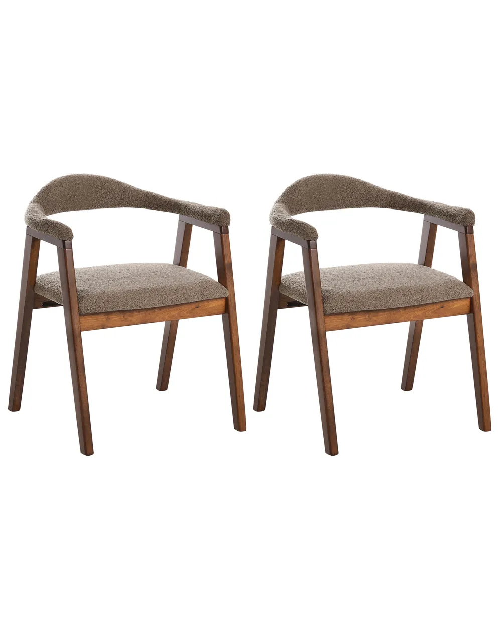 Esszimmerstuhl 2er Set ONECO Holz Braun / Taupe_1085053