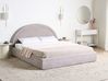 Bett mit Stauraum MOUZON Chenillegewebe Taupe 180 x 200 cm