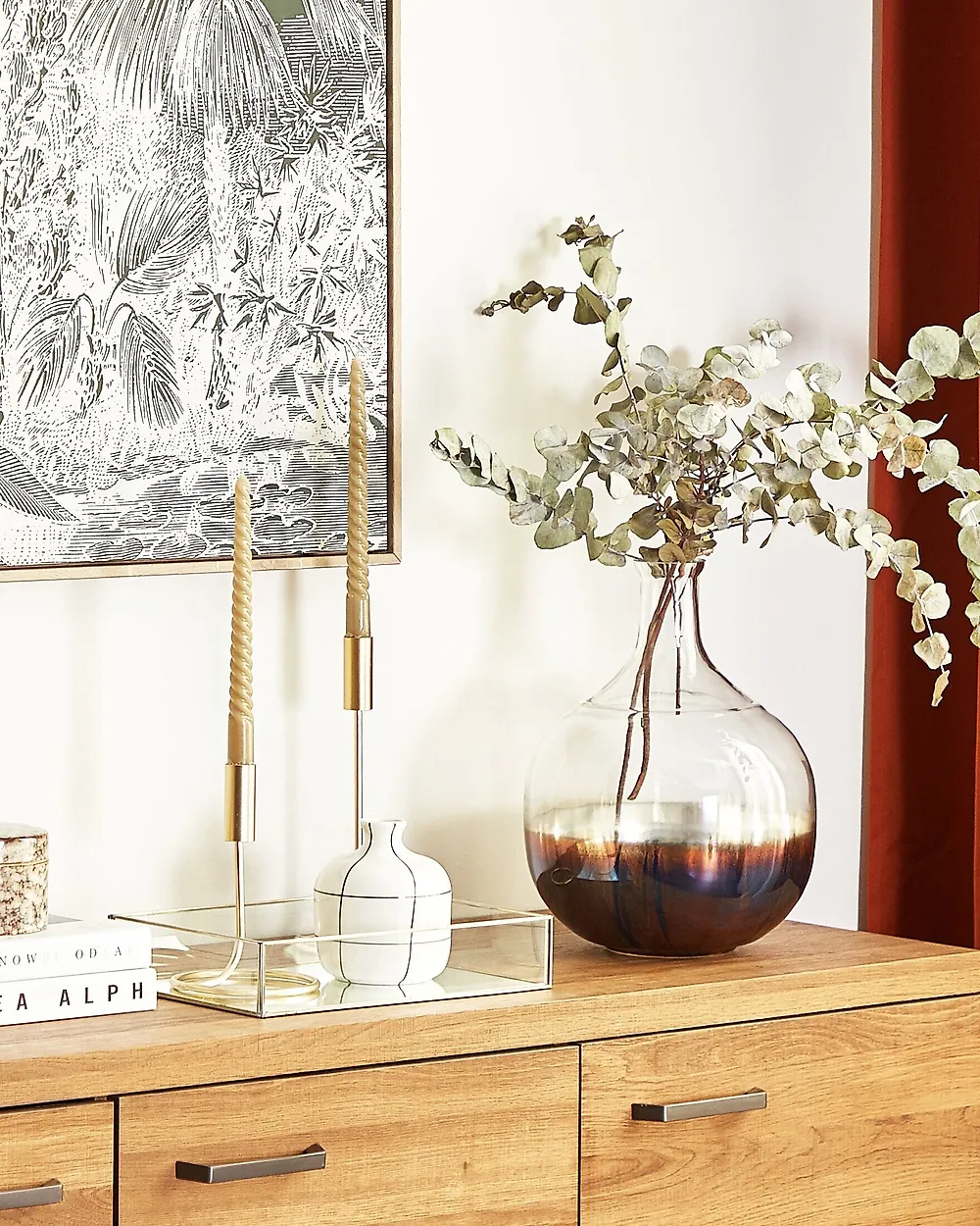 Blumenvase RAZALA 40 cm Glas Bunt_1183424