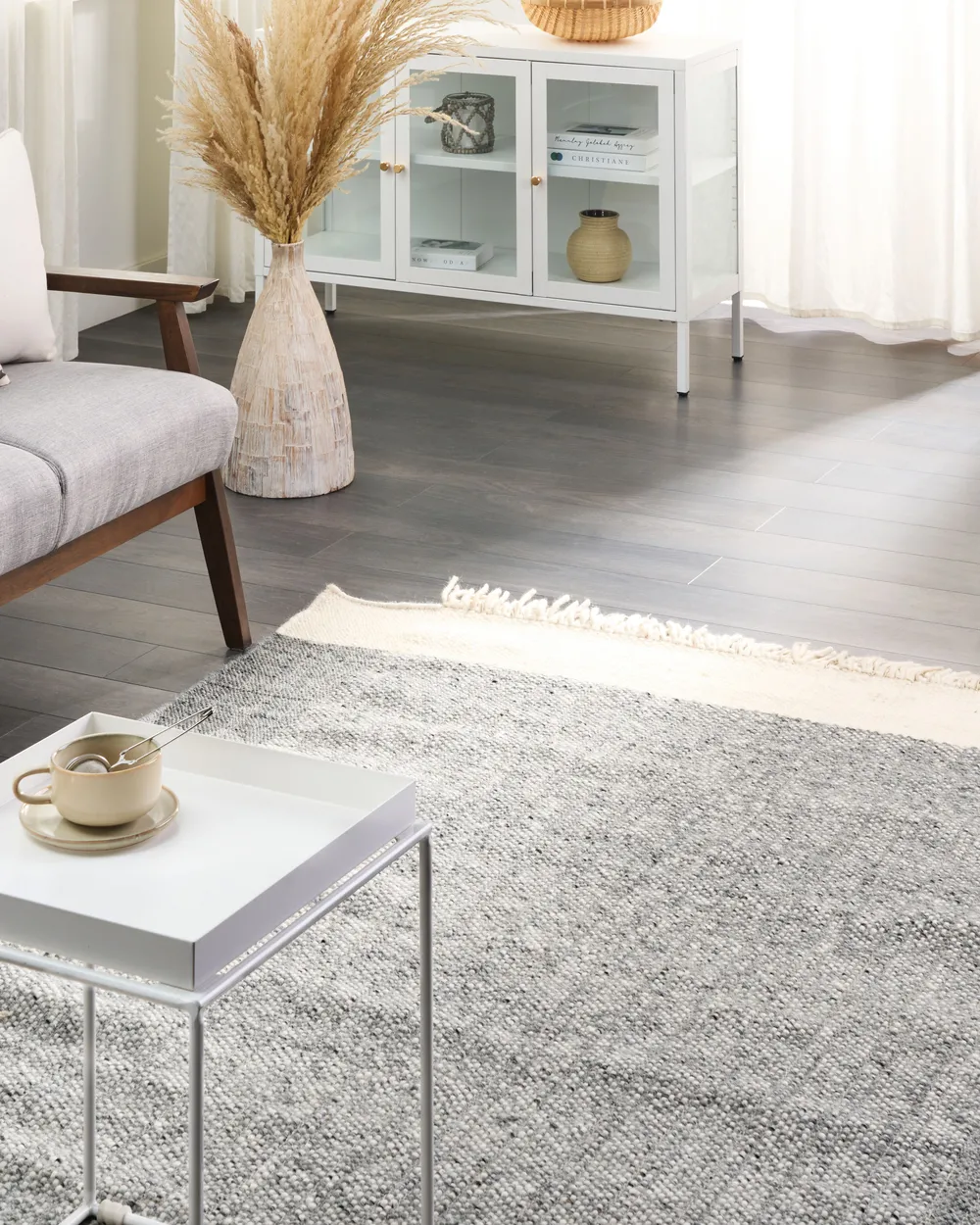 Rug TATLISU Grey 140 x 200 cm Wool