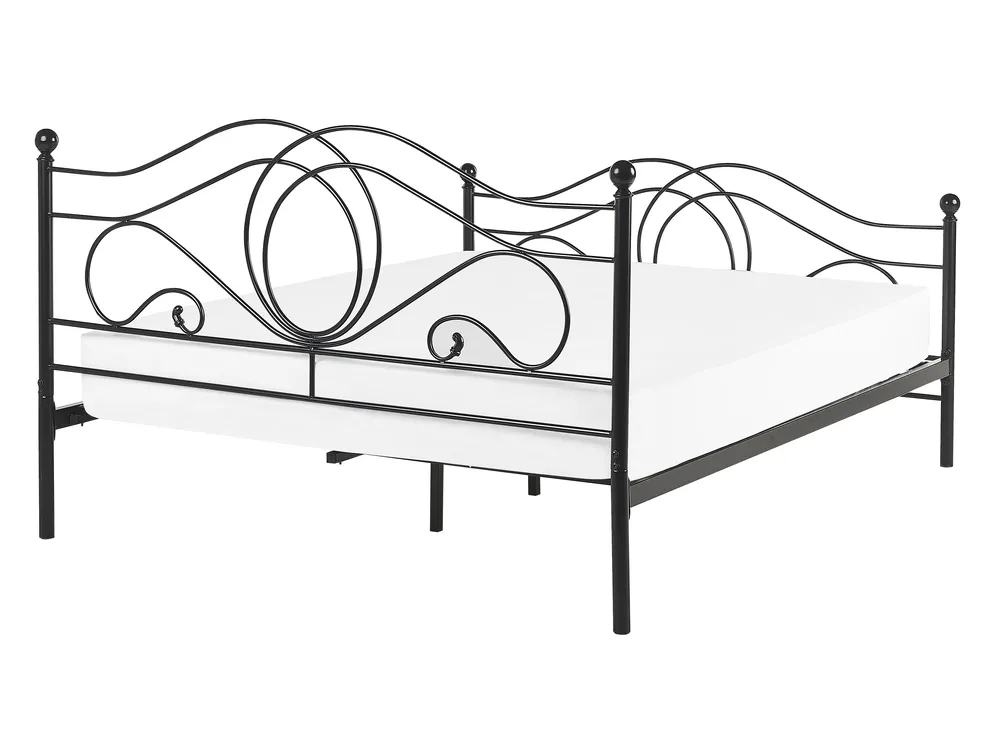 Bed Metal LYRA 140 x 200 cm (EU Double) Black_817957