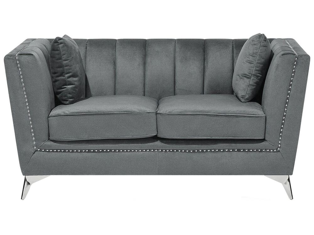 Sofa 2-Sitzer GAULA Samtstoff Grau