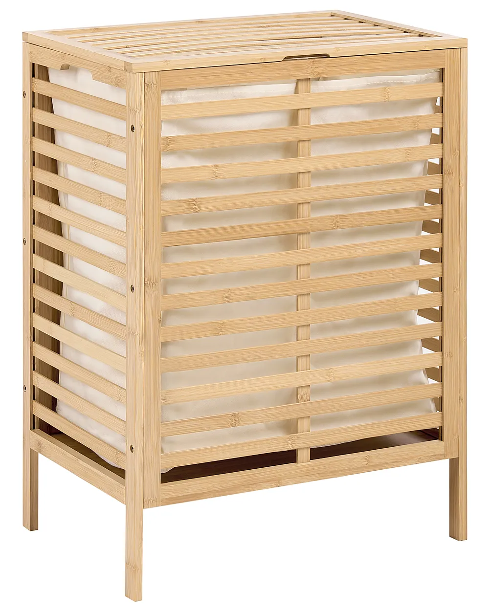 Laundry Basket TURCUI Bamboo Light Brown 82 L