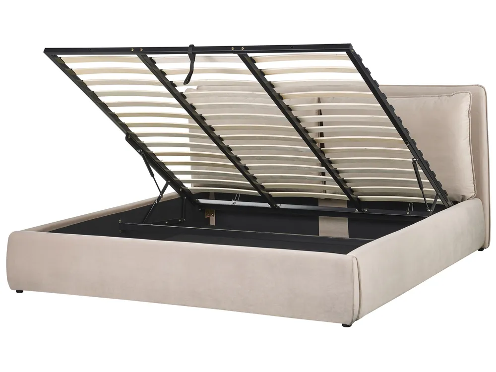 Letto matrimoniale velluto beige Letto matrimoniale velluto beige
