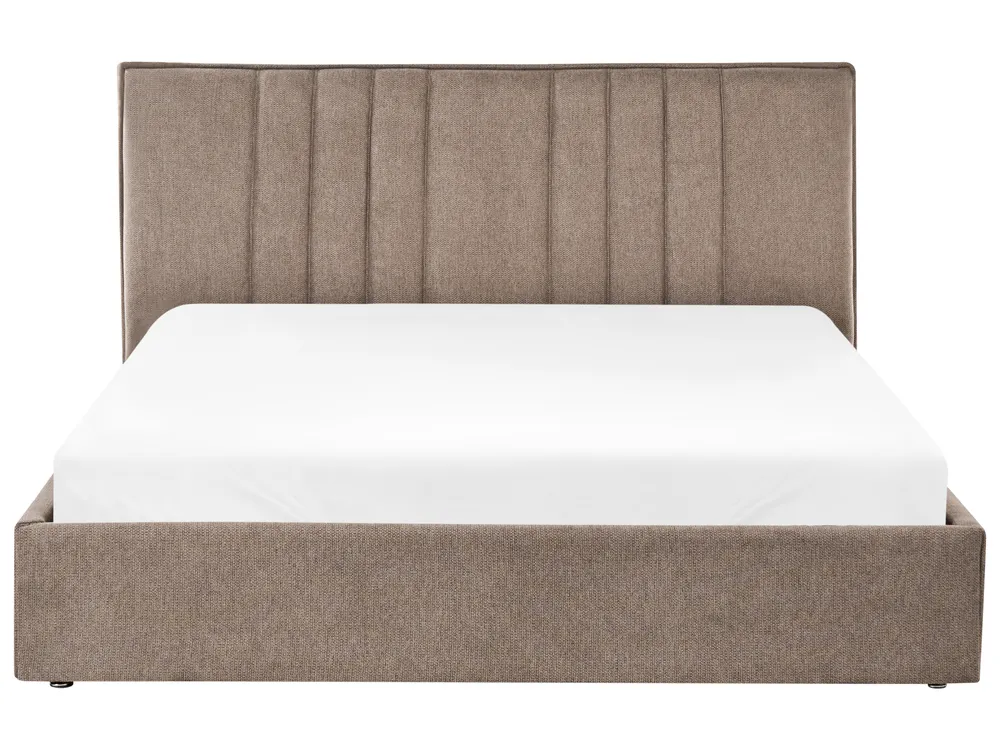 Ottoman Bed TARASCON Fabric Taupe 160 x 200 cm (EU King Size)_1021182