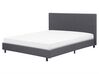 Bett mit Lattenrost Stoff ALBI 160 x 200 cm Grau
