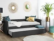 Ausziehbett Stoff LIBOURNE 80 x 200 cm Dunkelgrau_1183020