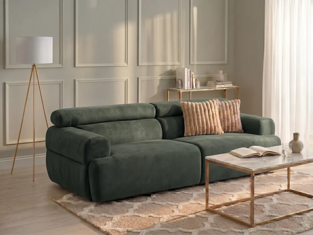 Sofa 3-Sitzer HOVDEN Stoff Grün