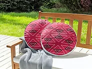 Gartenkissen 2er Set MEZZANO Geometrisches Muster 40 x 40 cm Rosa_1183474